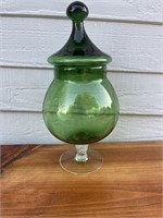 Emerald Green Pedestal Candy Jar