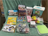 1 LOT ASSORTED TOYS INCLUDING COCO PUZZLE, BABY