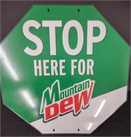 Metal Mountain Dew Stop Sign