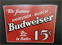 Metal Anheuser-Busch Budweiser Sign