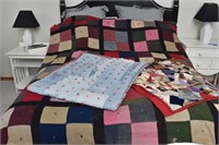 (3) Quilts for Projects, Tied & Crazy Patch