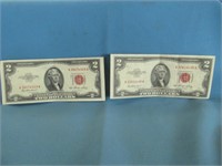 US Red Seal $2 Bank Notes Series 1953