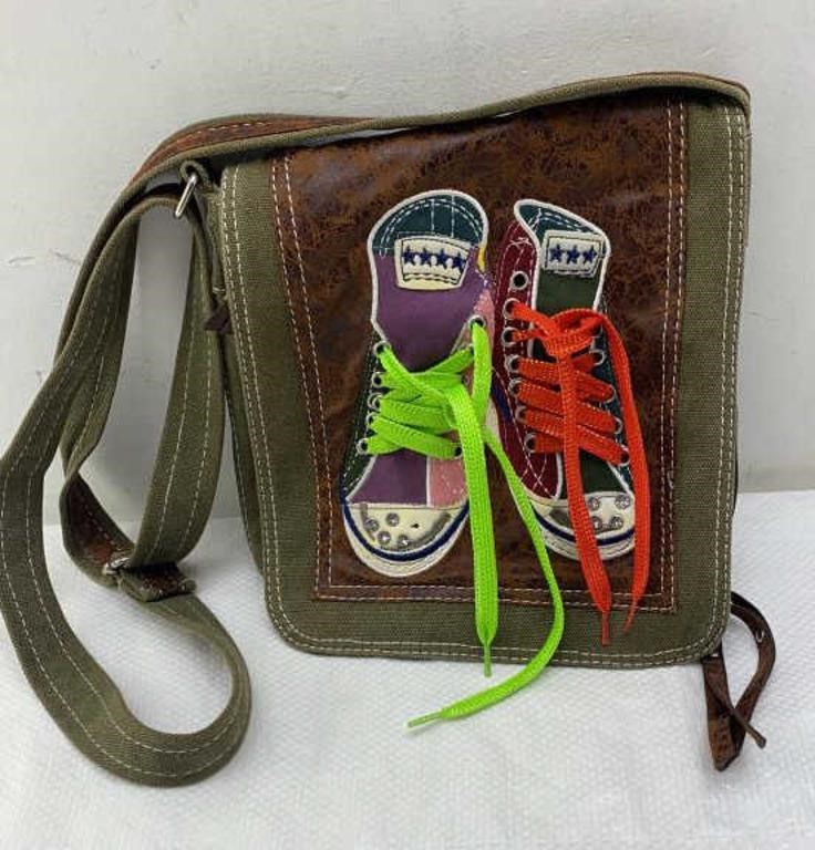 9x9in  Vintage crossbody sneakers purse