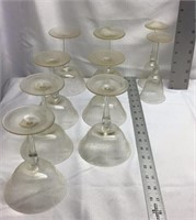D3) VINTAGE GLASSWARE, THIN GLASS, ETCHED PATTERN