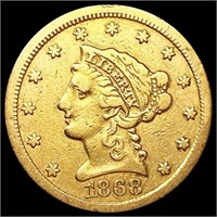 1868-S $2.50 Gold Quarter Eagle NICELY CIRCULATED