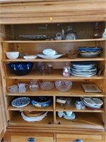 CONTENTS OF CABINET- MISC DISHES, DECOR, MISC