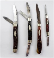 (4) CASE POCKET KNIFE LOT VARIOUS SIZES