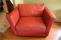 Red Leather Chair and a Half