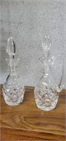 2  crystal glass cruets