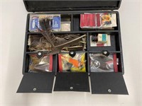 Vintage case of fly fishing supplies, lure