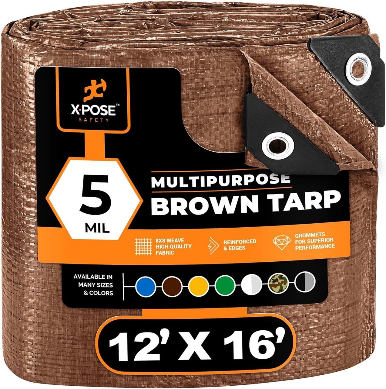 Brown Poly Tarp 12' x 16' - Durable