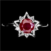 Heated Round Ruby 6mm Cz Gemstone 925 Sterling Sil