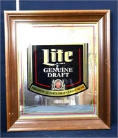 Framed mirror back Lite Genuine Draft adv sign