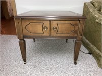Wood End Table Single Drawer