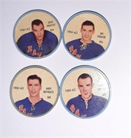 Lot of 4 1961-62 Shirriff / Salada Hockey Coins