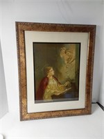 Vintage St. Cecelia Framed/Matted Litho U15E