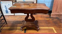 ANTIQUE WALNUT EMPIRE LIFT TOP GAME TABLE