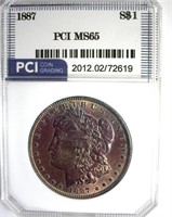 1887 Morgan PCI MS65 Nice Toning