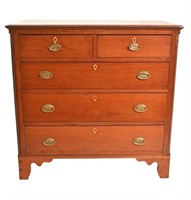 19th Century Southern Cherry Five Drawer Chest / D