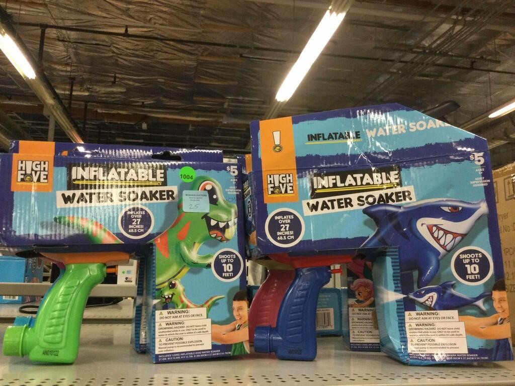 5 nib inflatable water soakers.