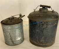 Two vintage fuel oil cans one marked Denver Rio
