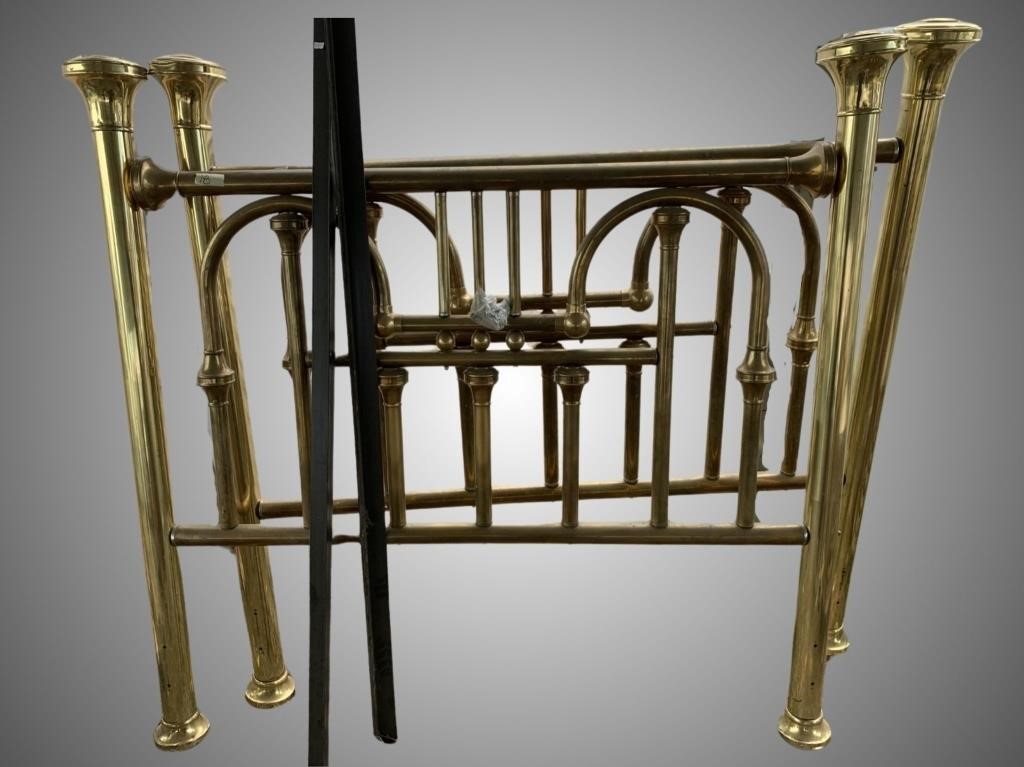 Queen size vintage brass bed frame with headboard