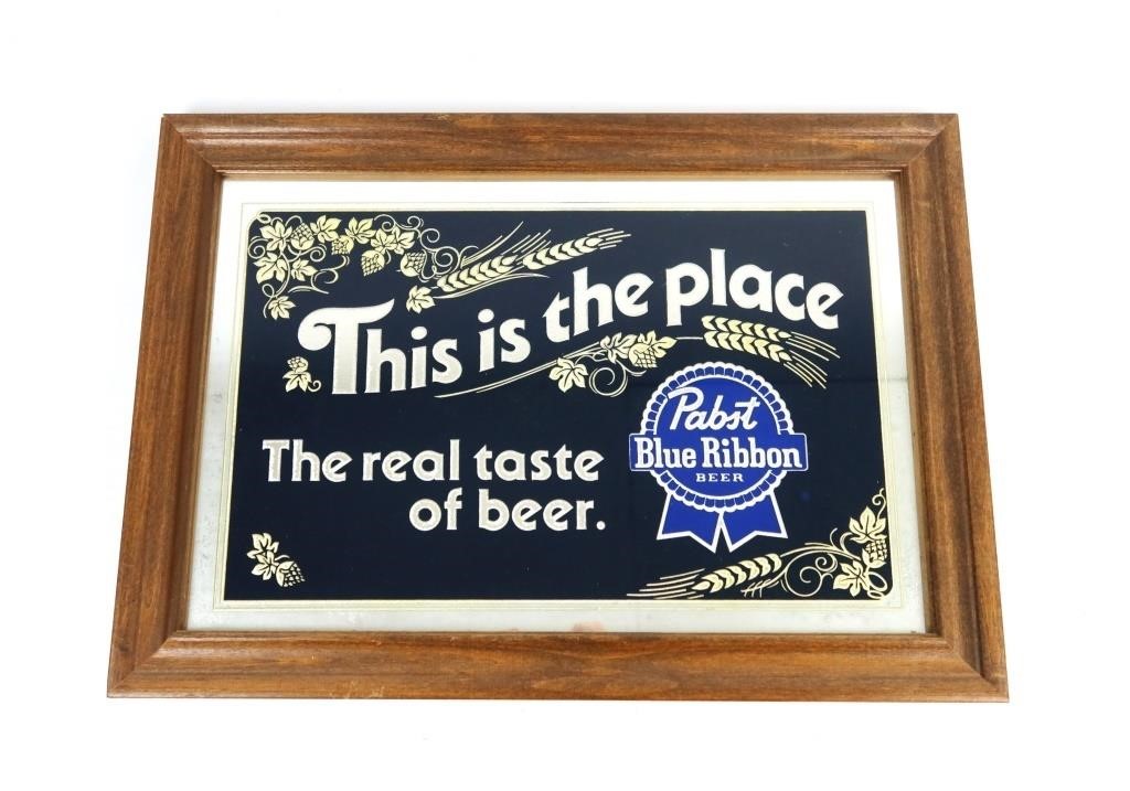 VINTAGE PABST BLUE RIBBON BEER MIRROR