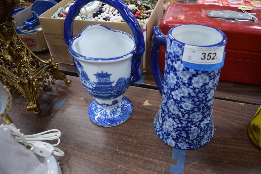 Two Blue and White Vases