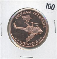 Vietnam Veterans One Ounce .999 Copper Round