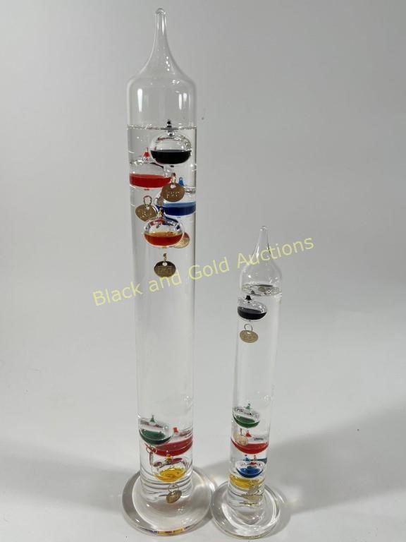 17in. & 11in. Art Glass Galileo Thermometer