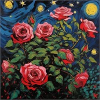 Roses Starry Night I Limited Edition Vang Gogh LTD