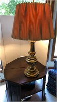 Stifel Brass Lamp 34” H x 19” Shade R, Heavy Lamp
