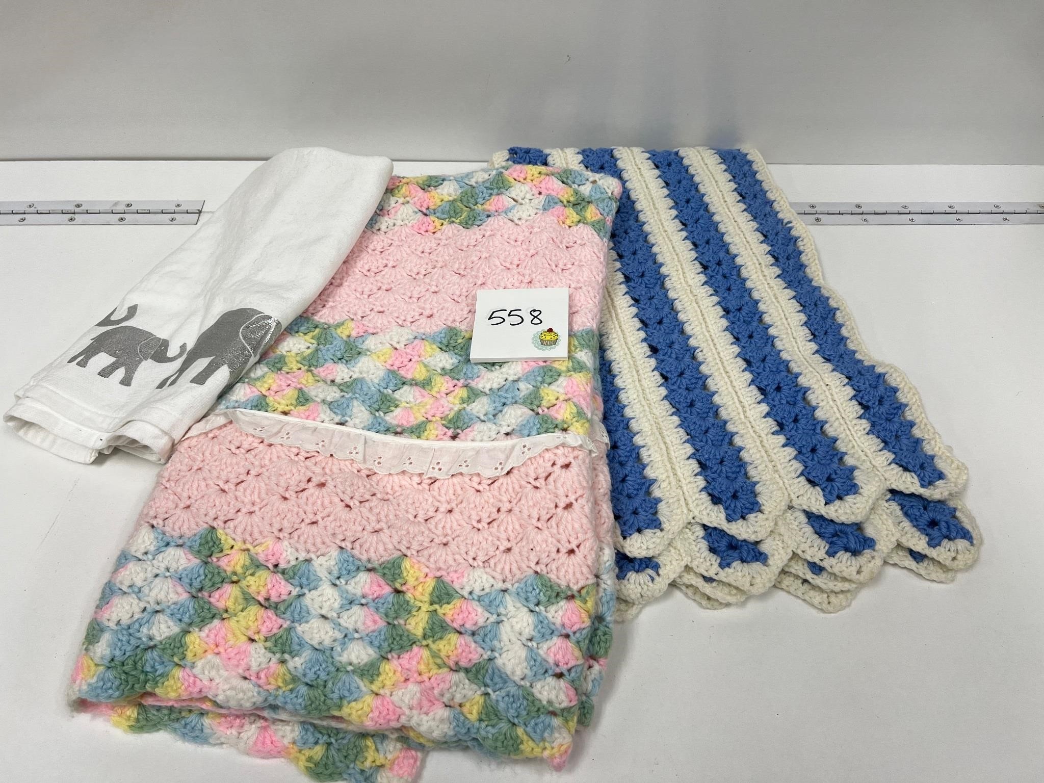 Vintage Hand Crocheted Baby Blankets