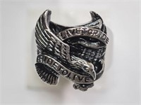 Stainless Steel Men's "Live to Ride, Live to Ride