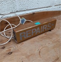 Vintage Light Up "Repairs" Sign (slight damage) -