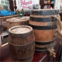 2 old Iron Bound Sherry Barrells and a Timber