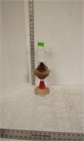 Vintage Oil Lamp with Painted Base