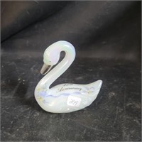 Fenton Swan 25th Anniversary Handpainted