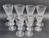 TWO SETS OF STEUBEN 7737 STYLE CRYSTAL GLASSES