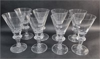 EIGHT STEUBEN 7737 STYLE CRYSTAL WATER GLASSES
