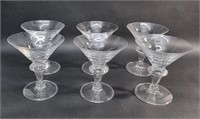 SIX STEUBEN 7737 STYLE CRYSTAL CHAMPAGNE GLASSES