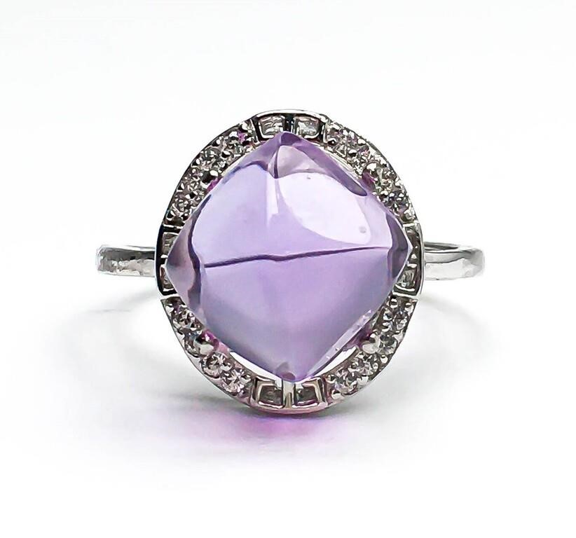 Natural Amethyst Ring 925 Silver