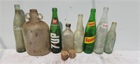 Vintage Bottles: Coke, Pepsi, Squirt, 7Up
