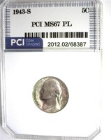 1943-S Nickel PCI MS67 PL