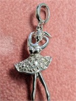 $300 Silver Diamond Ballerina (0.1ct) Pendant