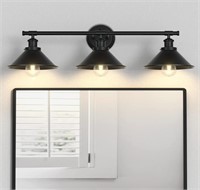 Licperron 3-Light Black Bathroom Vanity Light