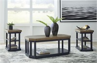 ASHLEY LANDOCKEN 3-PIECE COFFEE & END TABLE SET