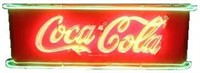 Porcelain Coca Cola Neon Sled Sign