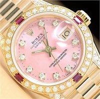 Rolex Ladies President Ruby Diamond 18 Kt Watch