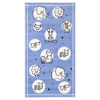 Farm Life Nursery Rug 55"x31.5" in Powder Blue